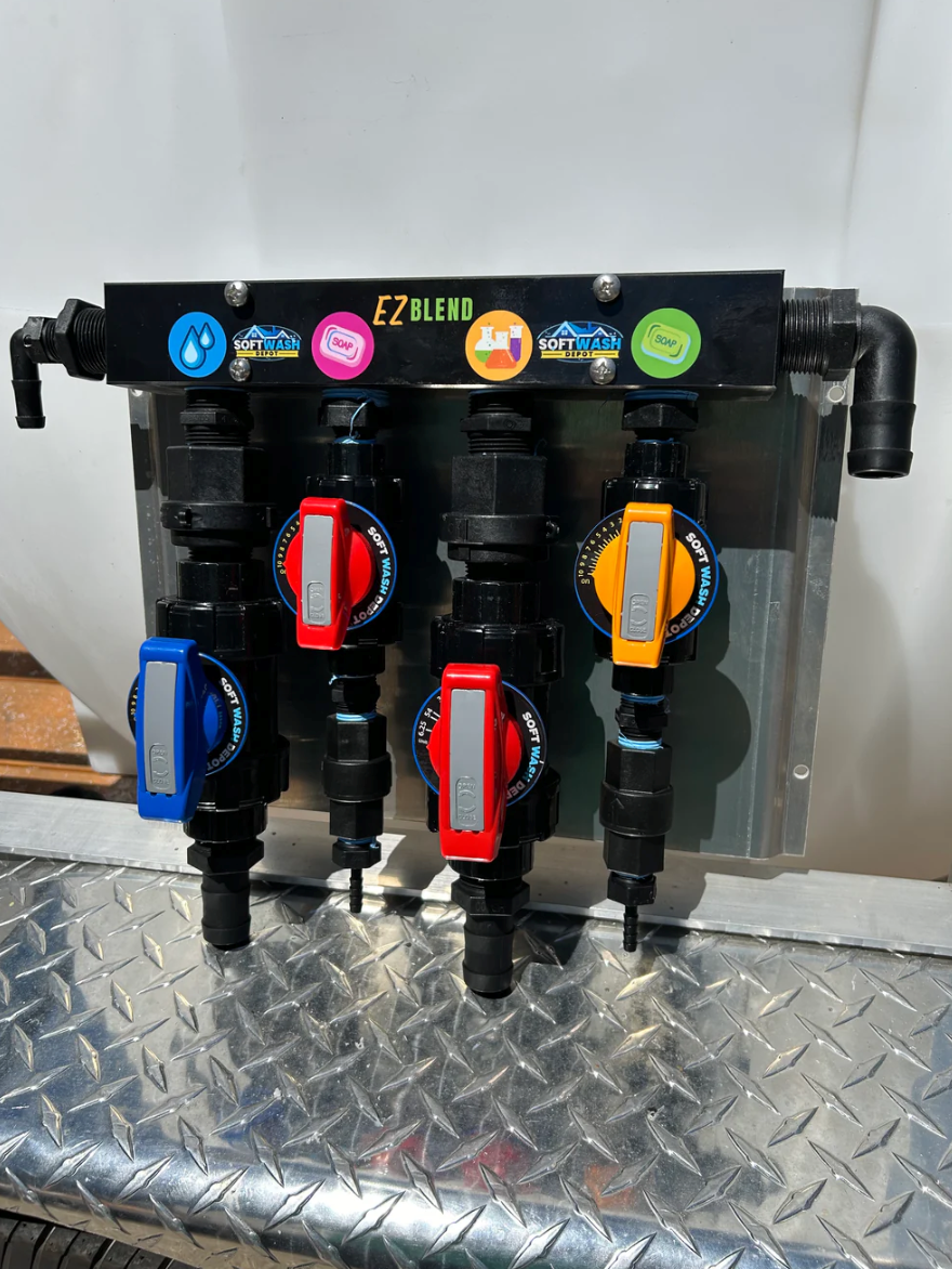 Proportioning System w/Aluminum Mounting Plate | 3-Port 1/2"