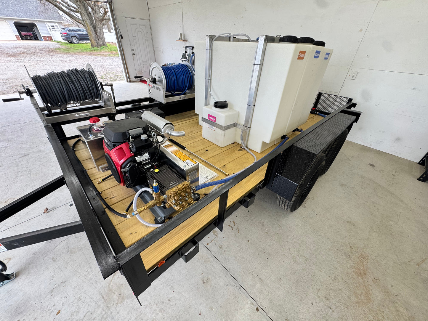 AWS - Pro Trailer | 6'x12' Tandem Axle Turnkey Pressure Washing & Soft Washing Trailer