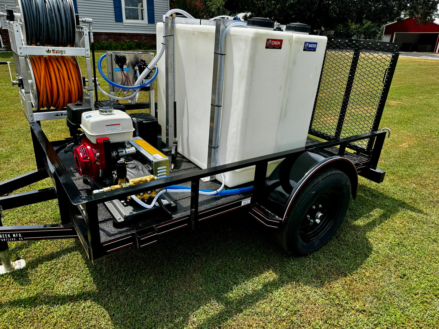 AWS - Mini Trailer | 5'x8' Single Axle Turnkey Pressure Washing & Soft Washing Trailer