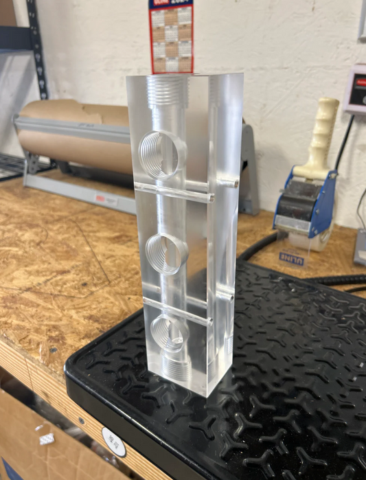 Crystal Clear Acrylic Soft Wash Mixing Manifold 3-Port