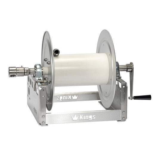 Kings 12" Aluminum Manual Hose Reel with 3/4" Stainless Steel Manifold